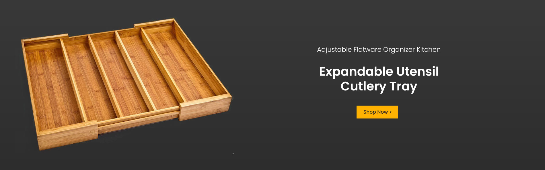 Wooden Adjustable Flatware Organizer